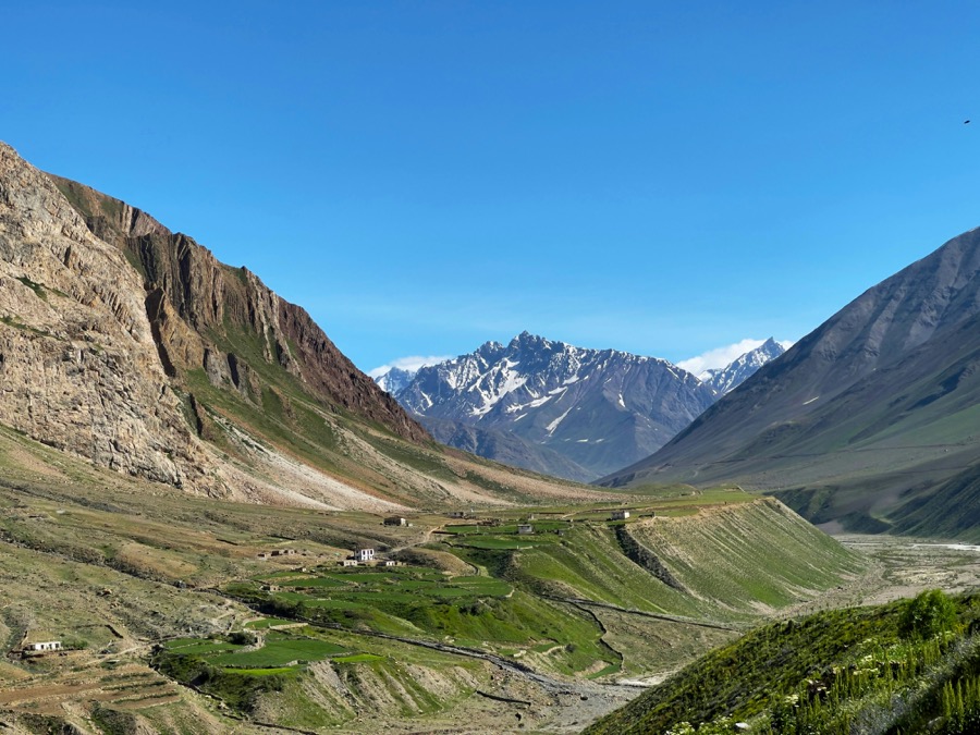 Kibber village surrounded by dramatic barren Himalayan mountains